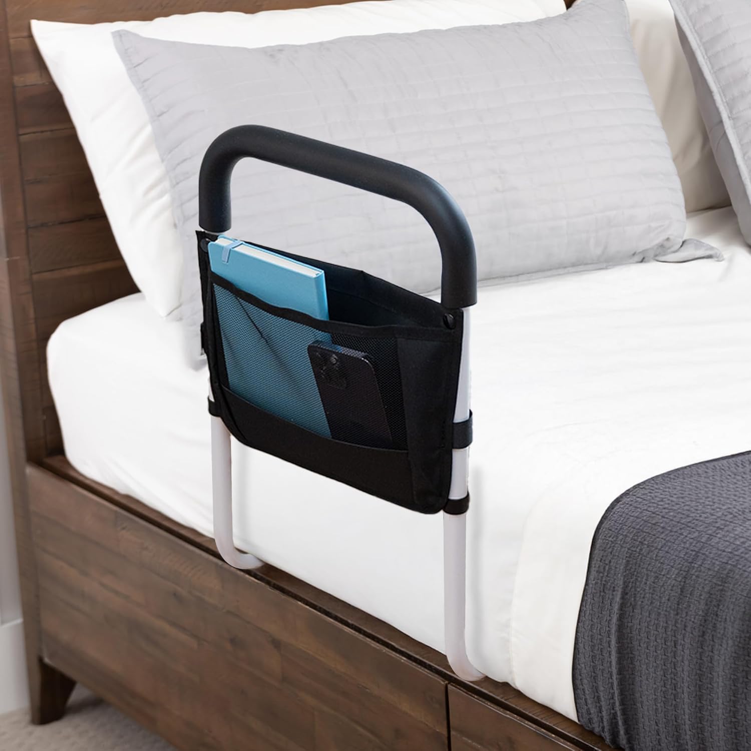 Bed Rails for Elderly Adults with Storage Bag and Safety Strap