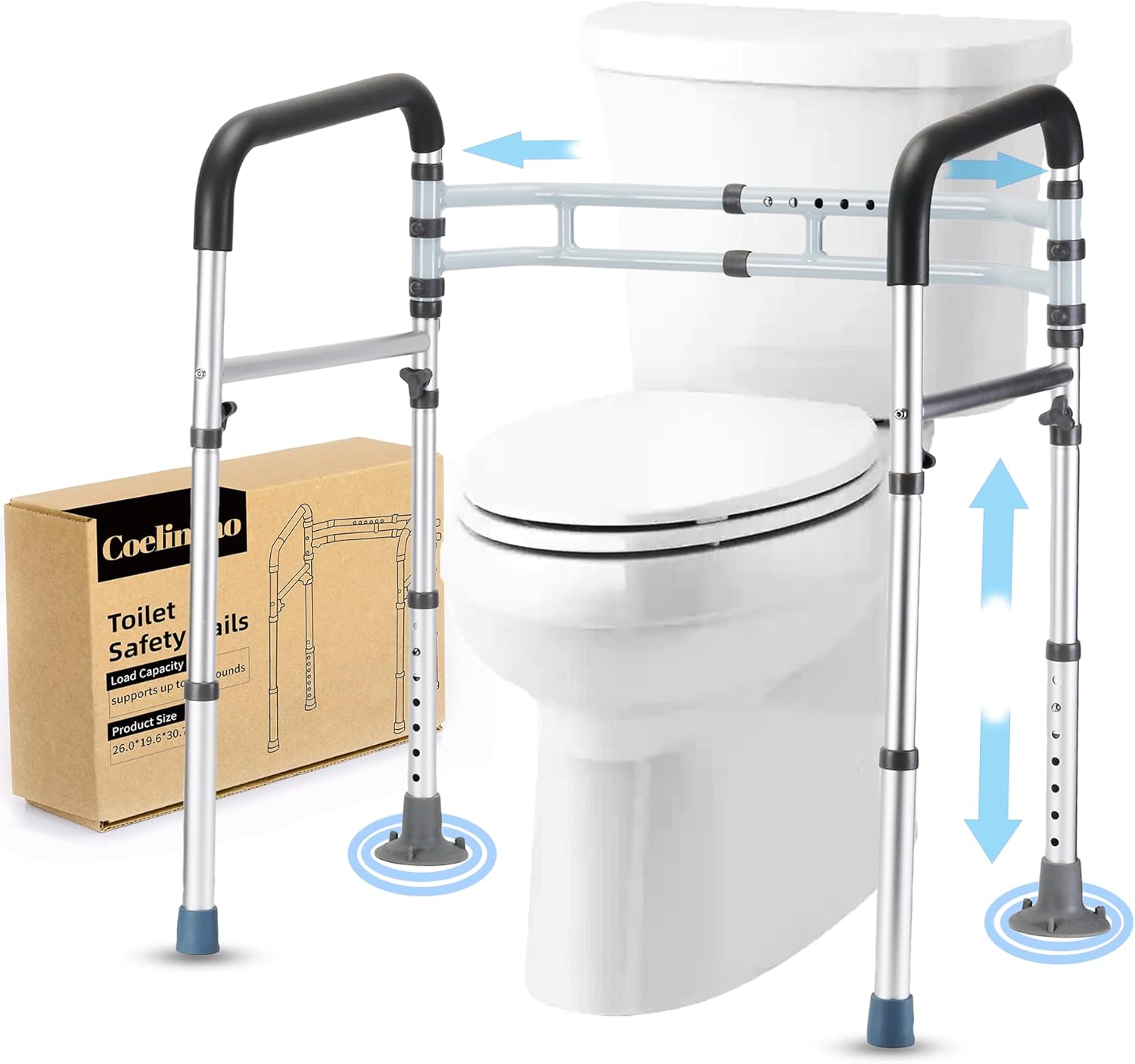 Foldable Toilet Safety Rails for Seniors
