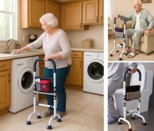 Height Adjustable Stand Assist Rail for Elderly