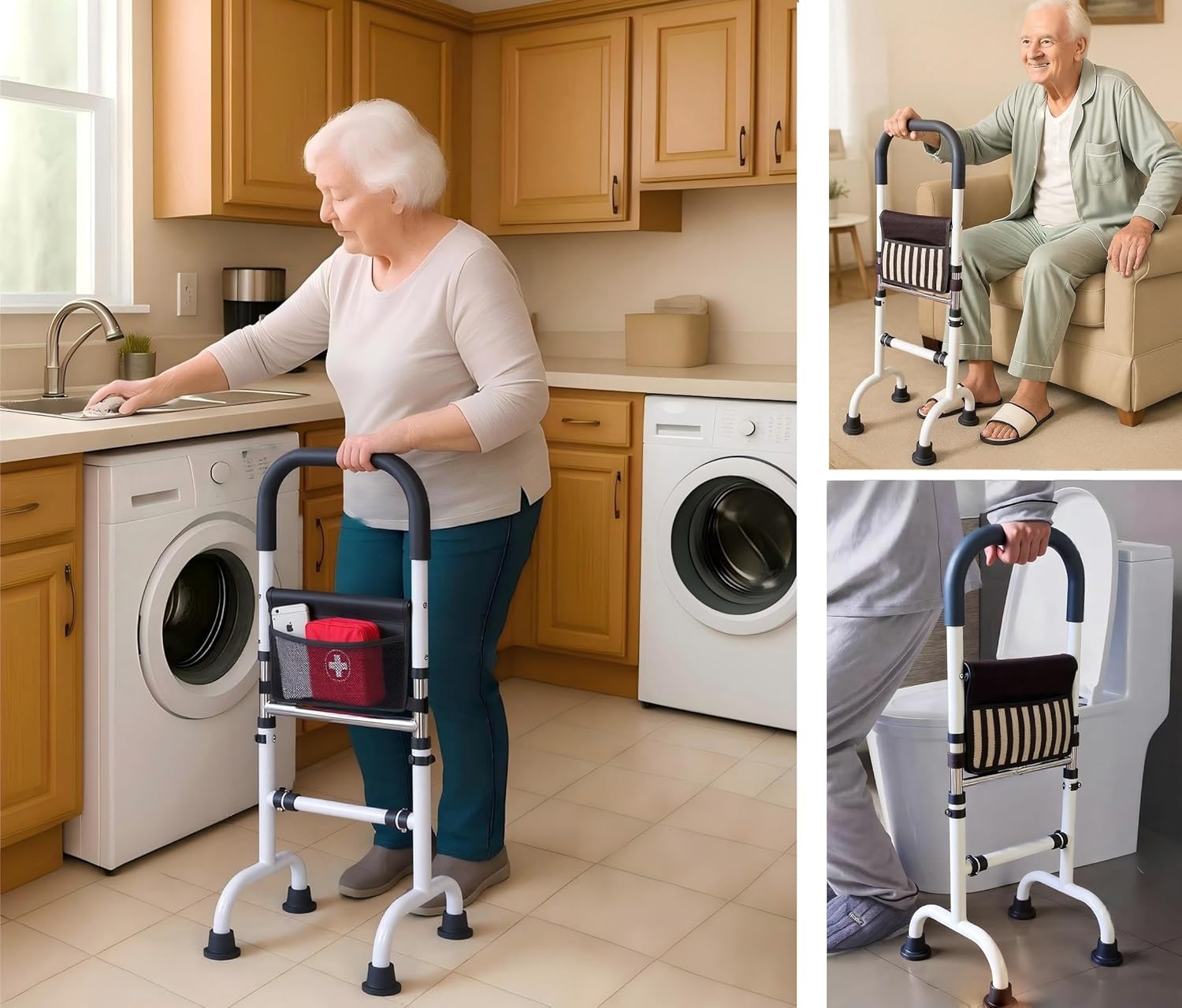 Height Adjustable Stand Assist Rail for Elderly