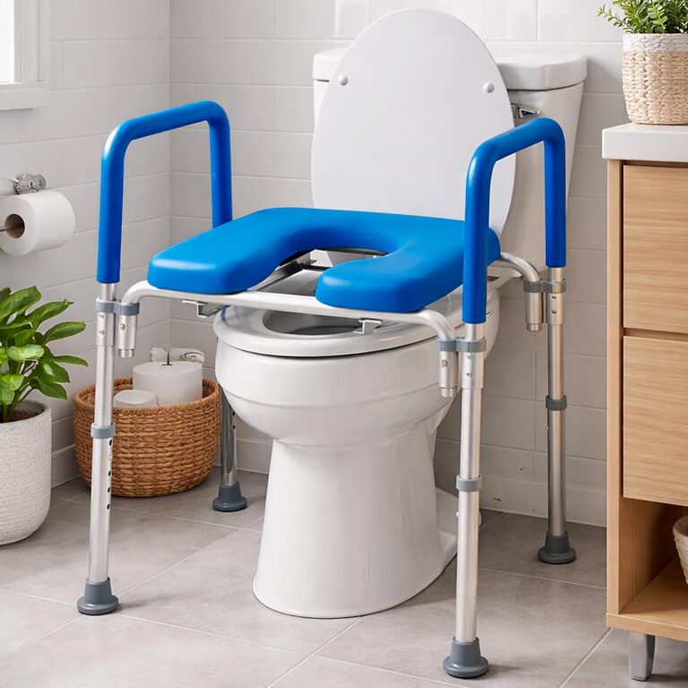 Adjustable Toilet Safety Frame with Handles for Elderly & Disabled