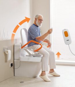 Electric Toilet Seat Lift with Handles for Elderly